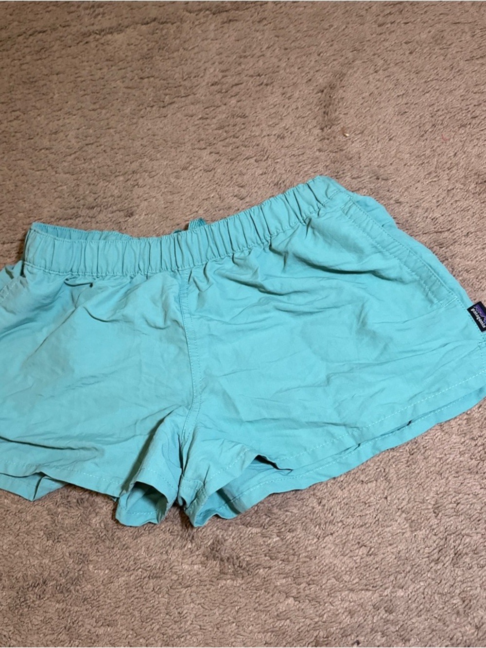 Patagonia Women’s Barely Baggies Shorts Green Turquise Athletic Size Medium